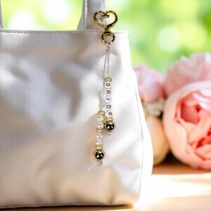 Bag Charms - For the BRIDE - White and gold